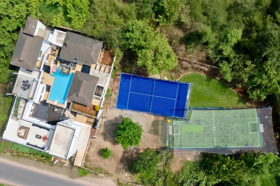 5 BHK villa with Private Cricket Turf & Private Paddle Court in Lonavala