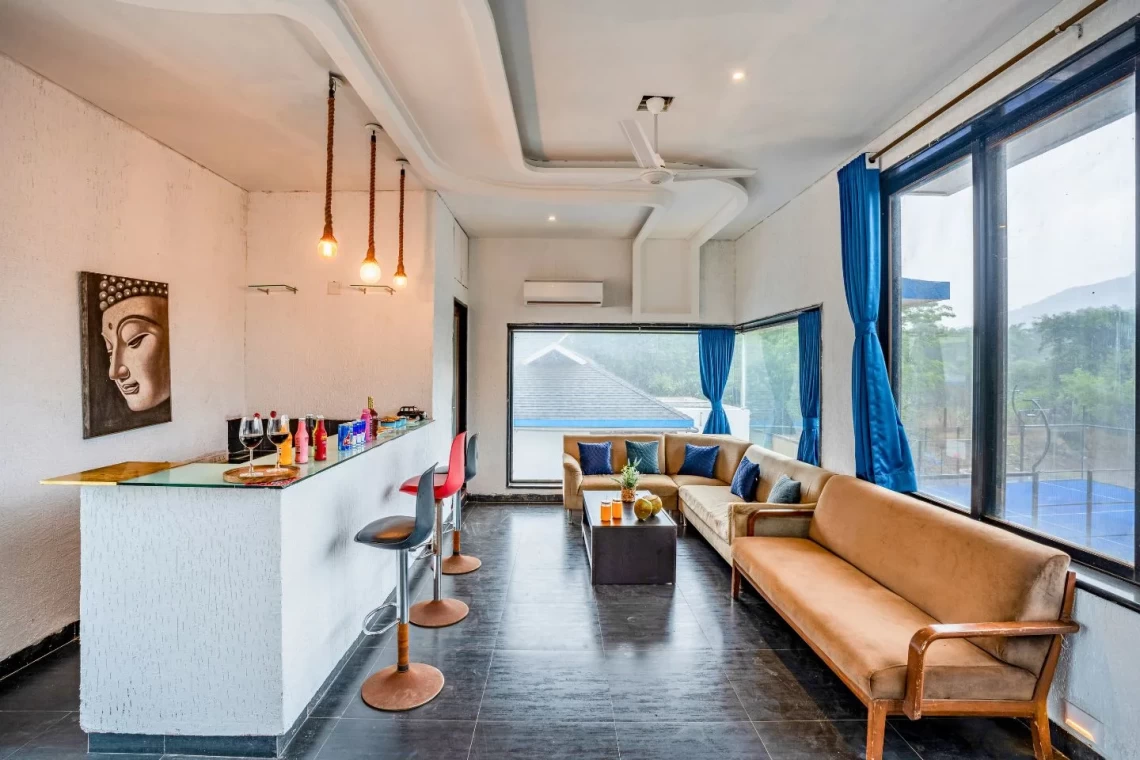 5 BHK villa with Private Cricket Turf & Private Paddle Court in Lonavala